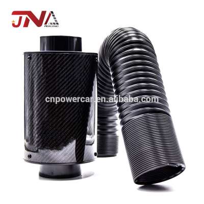 Universal Air Intake Filter Hose Pipe System Kit Box Carbon Fiber Cold