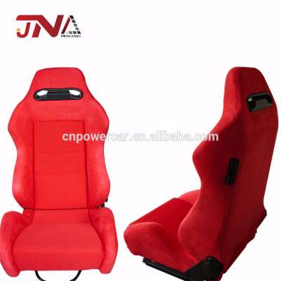 Universal Auto Car Seat Racing Bucket Black Faux Suede  Red  Racing Seat